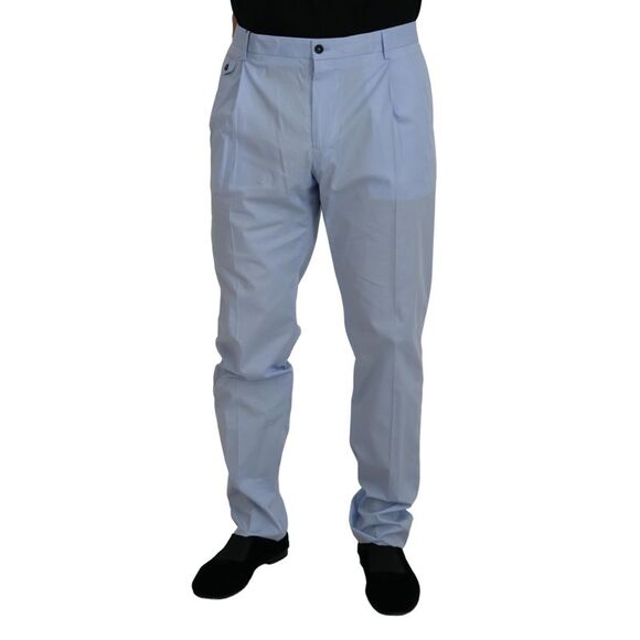 Dolce & Gabbana Other - Dolce & Gabbana Blue Cotton Stretch Trousers Chinos Men's Pants